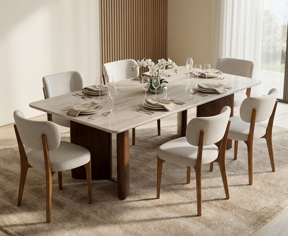 Shop Drew 6 Seater Sintered stone Dining Table Online | 2XL Home UAE