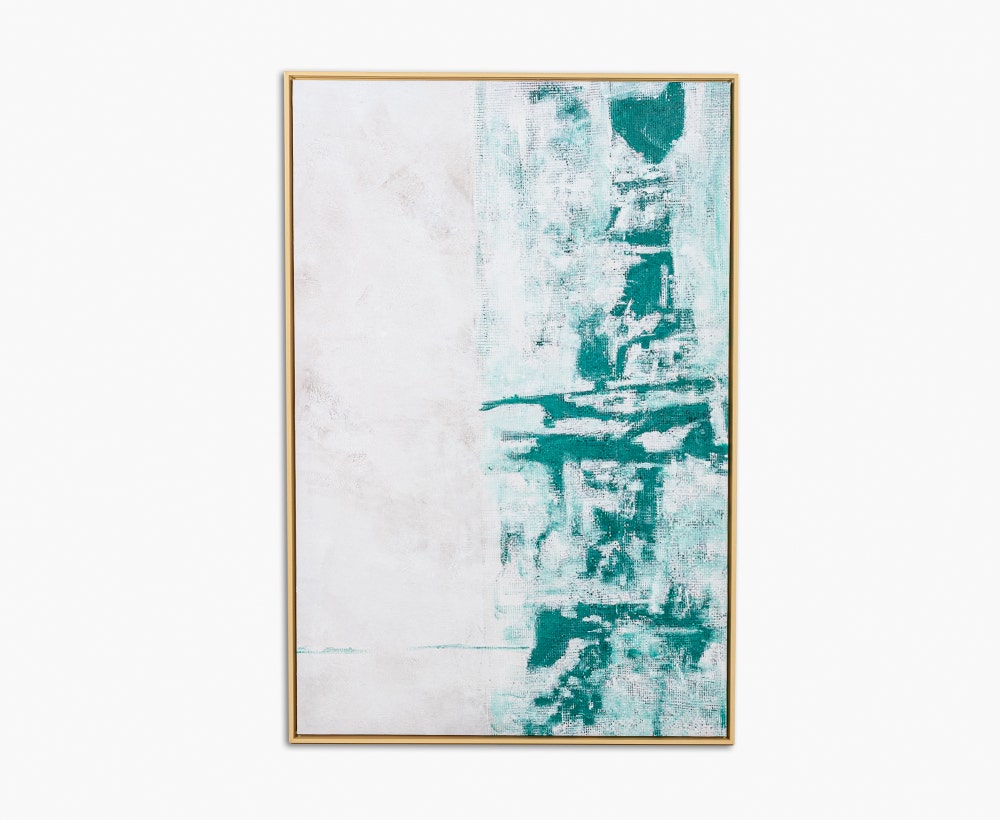 White and Green Abstract Painting, 80*3.5*120 cm