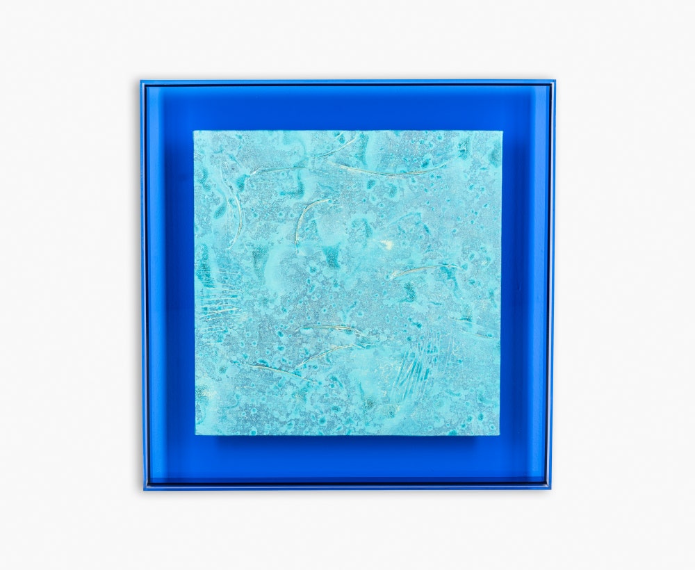 Blue and Green Abstract Painting, 40*40*3.5 cm