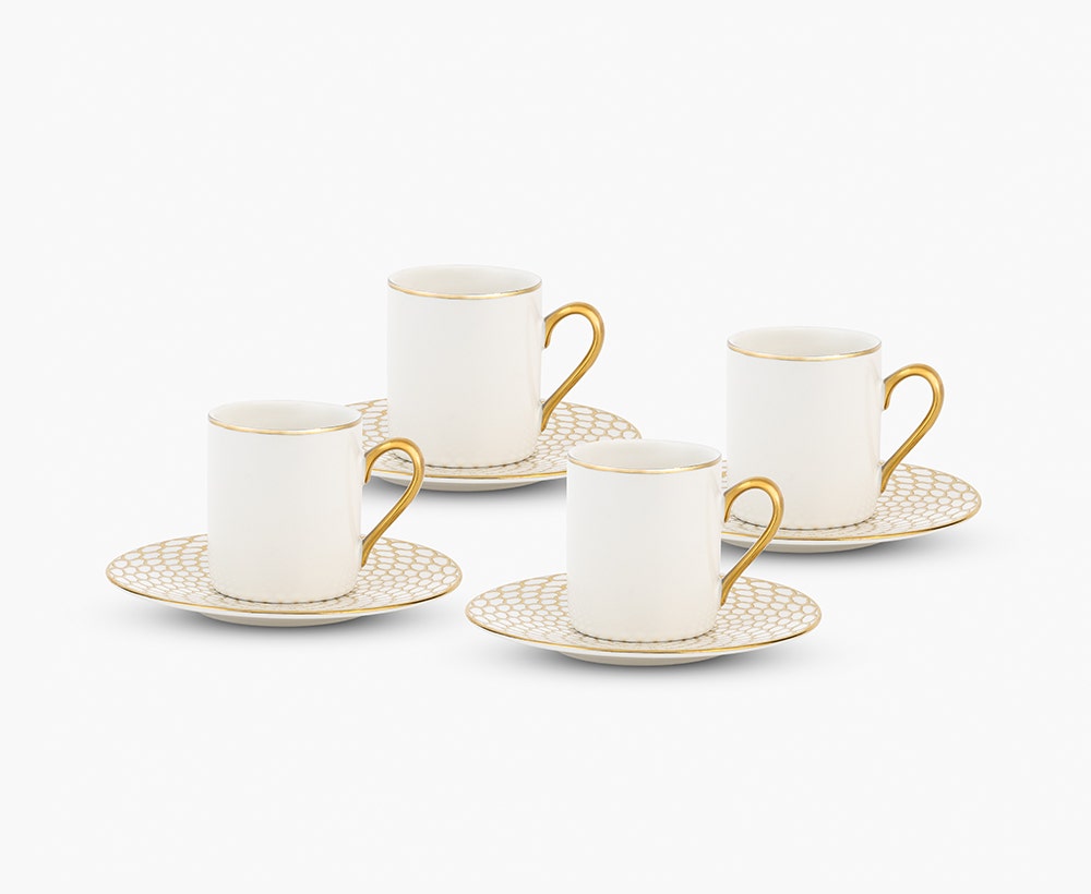 Alaia Set of 4 Coffee Cup & Saucer - 100 ml