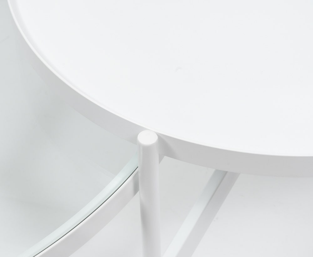 Amy set of 2 nesting table white