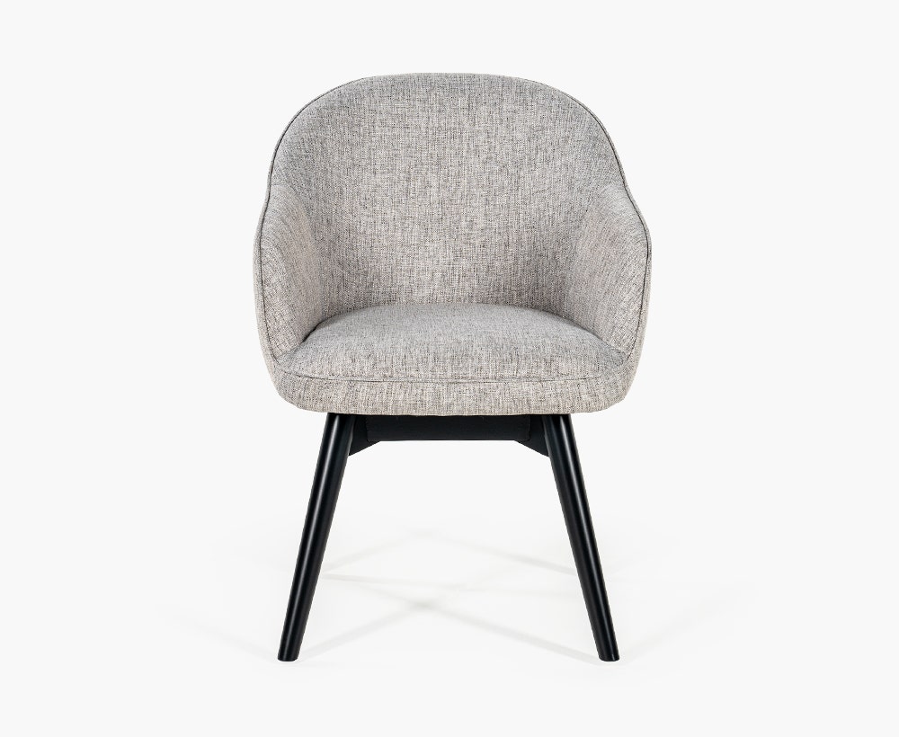 Asher Bluish Grey Dining Arm Chair with Metal and Fabric, 59*61*81 cm