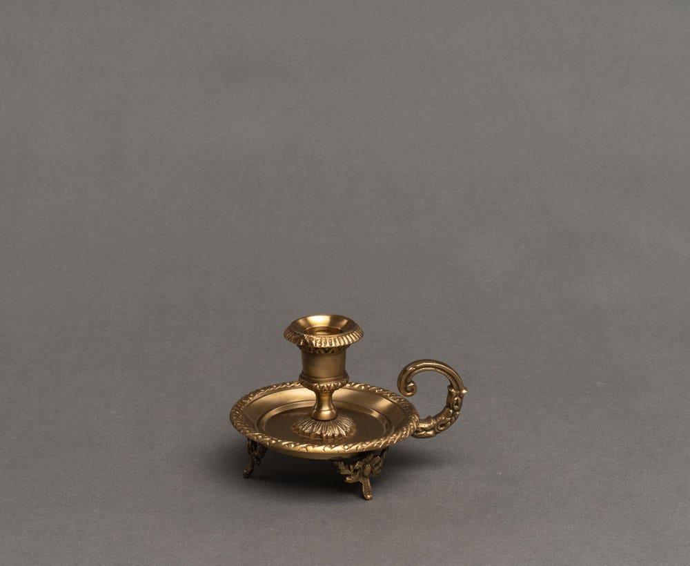 Brass candle holders shop antique