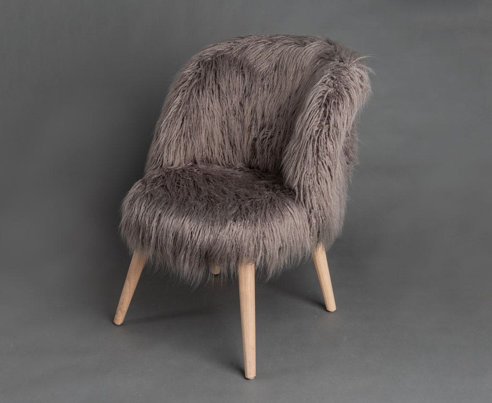 Gray fur store chair
