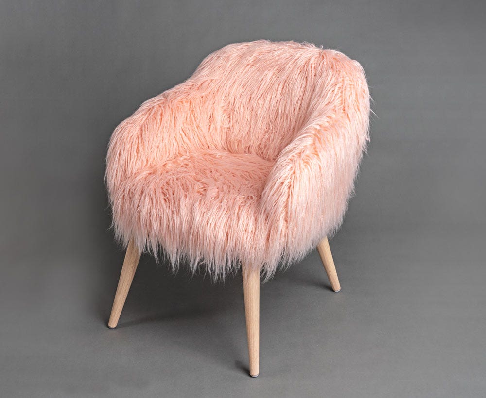 Fuzzy pink shop chair