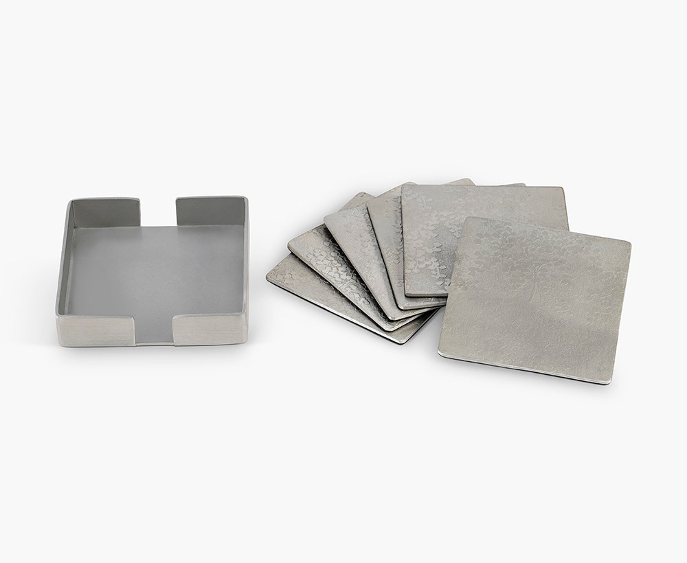 S/6 Coaster Brushed NKL 10x10cm-78