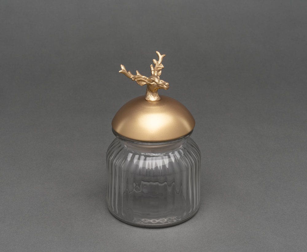 Classy Gold Glass Container for House Decoration