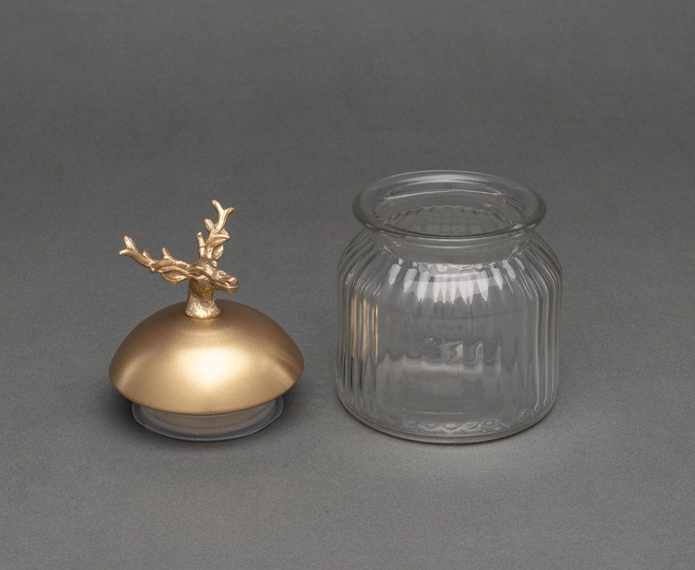 Classy Gold Glass Container for House Decoration