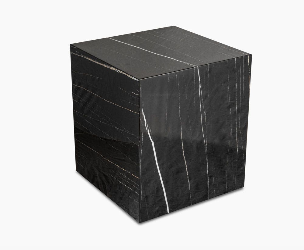 Black cube shop table