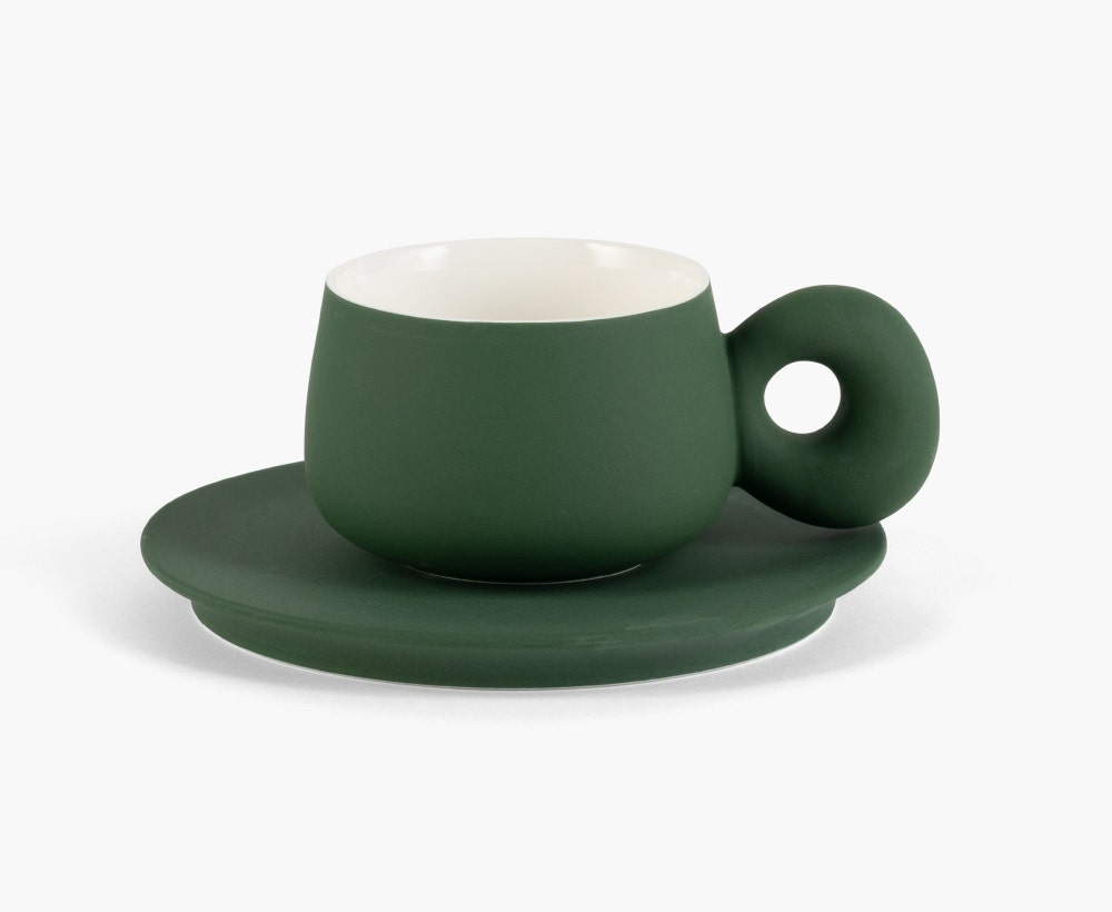 Green Cup & Saucer, 270 ml