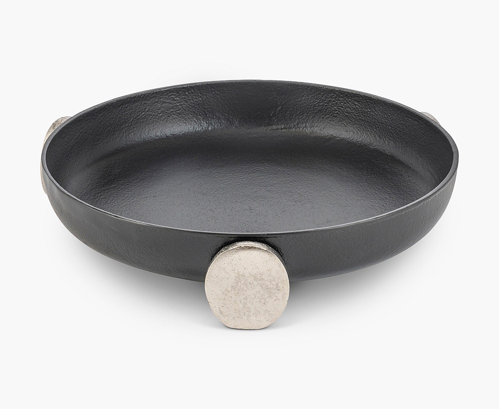 Black & Nickel Decorative Tray - 30x30 cm