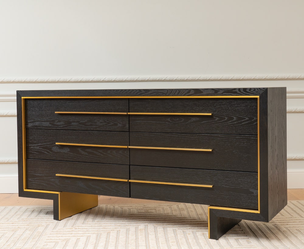 Modern black outlet chest of drawers