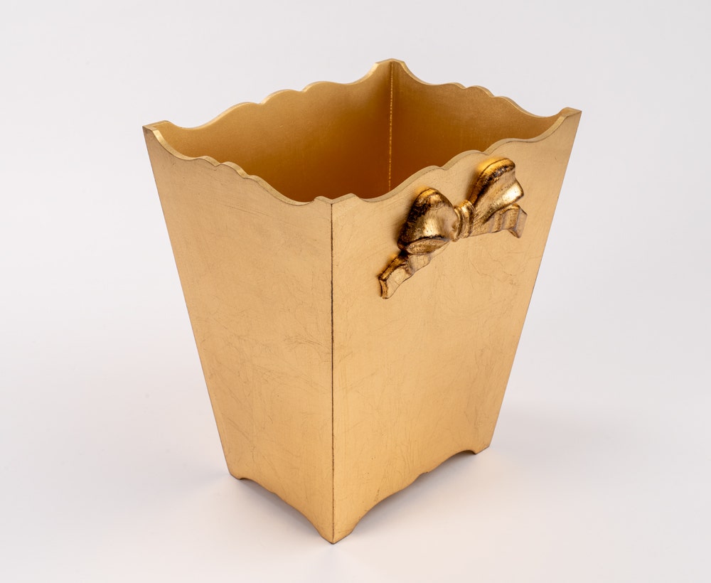 Gold Dustbin for House Decoration 30 cm