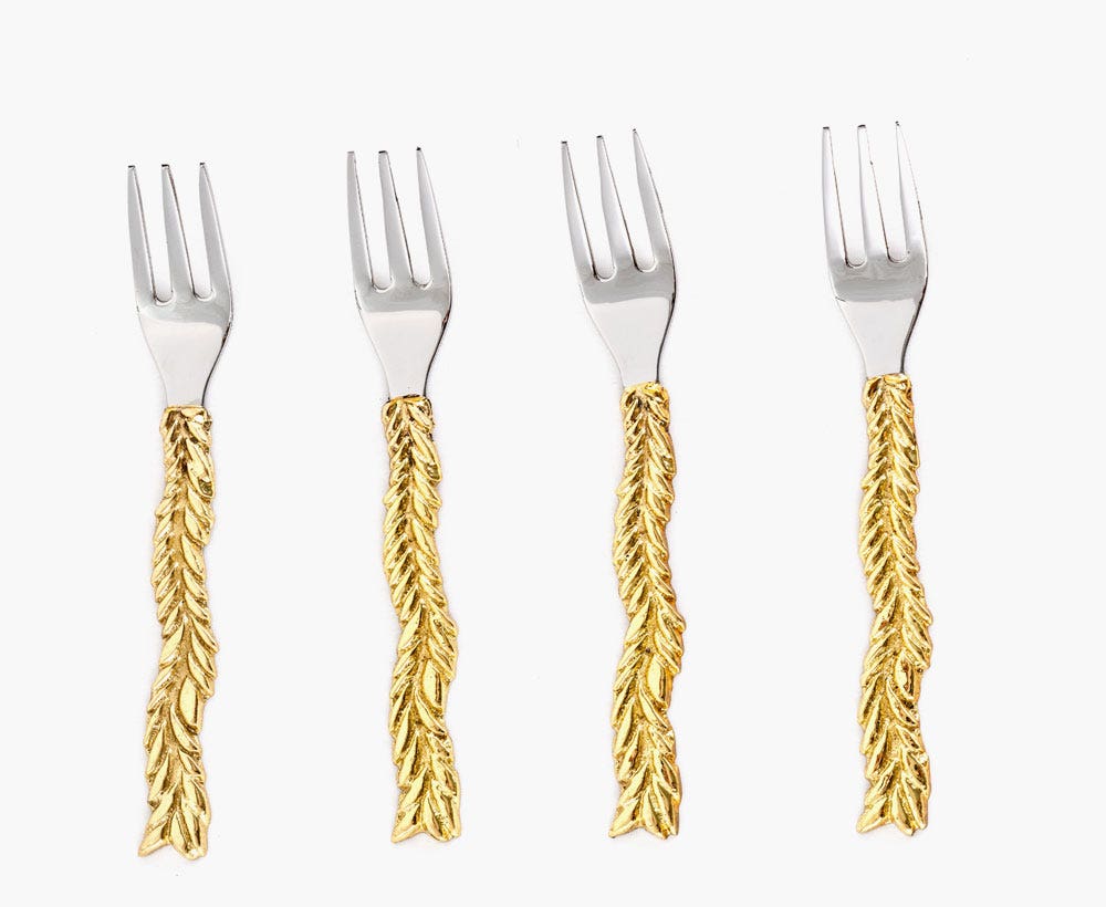 Eliana Set of 4 Baby Fork Gold-Silver