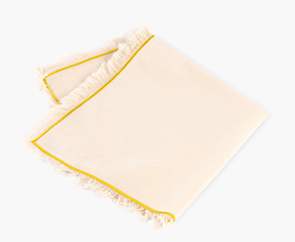 Faye Natural & Yellow Napkin - 45x45 cm