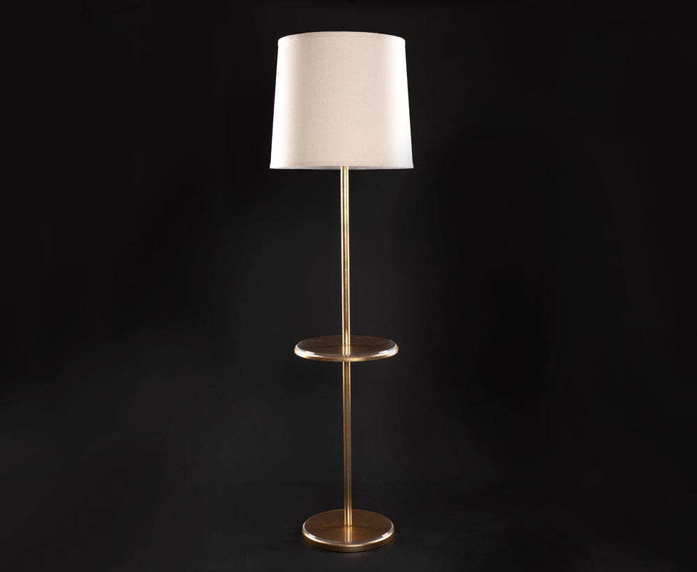Gold floor lamp hot sale with table