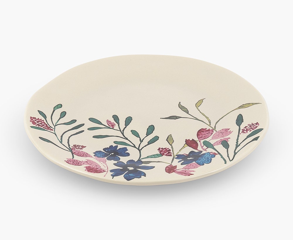 Floral Bouquet Multicolour Bread Plate, 16.5*1.6 cm