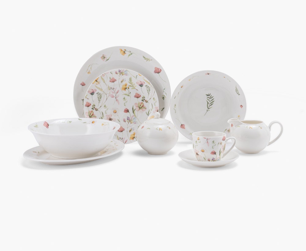 Florid 45-Piece Dinner Set - Serves 8