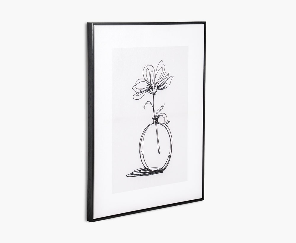 Flower Painting-2 BLK/WH 70x88cm