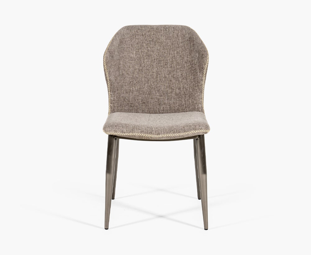Frankie Grey or Black Dining Chair with Stainless Steel and Linen, 58*46*85 cm