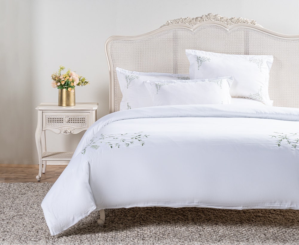 S/6 Duvet Cover Gabor WH/GRN 260x240