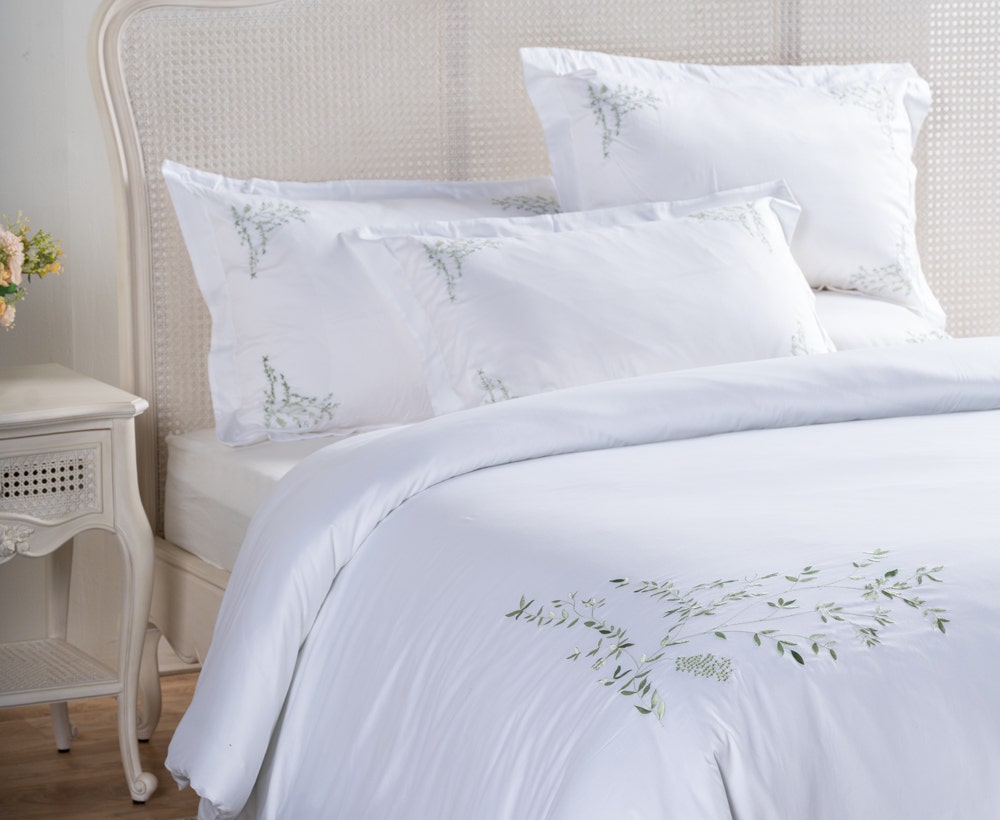 S/6 Duvet Cover Gabor WH/GRN 260x240