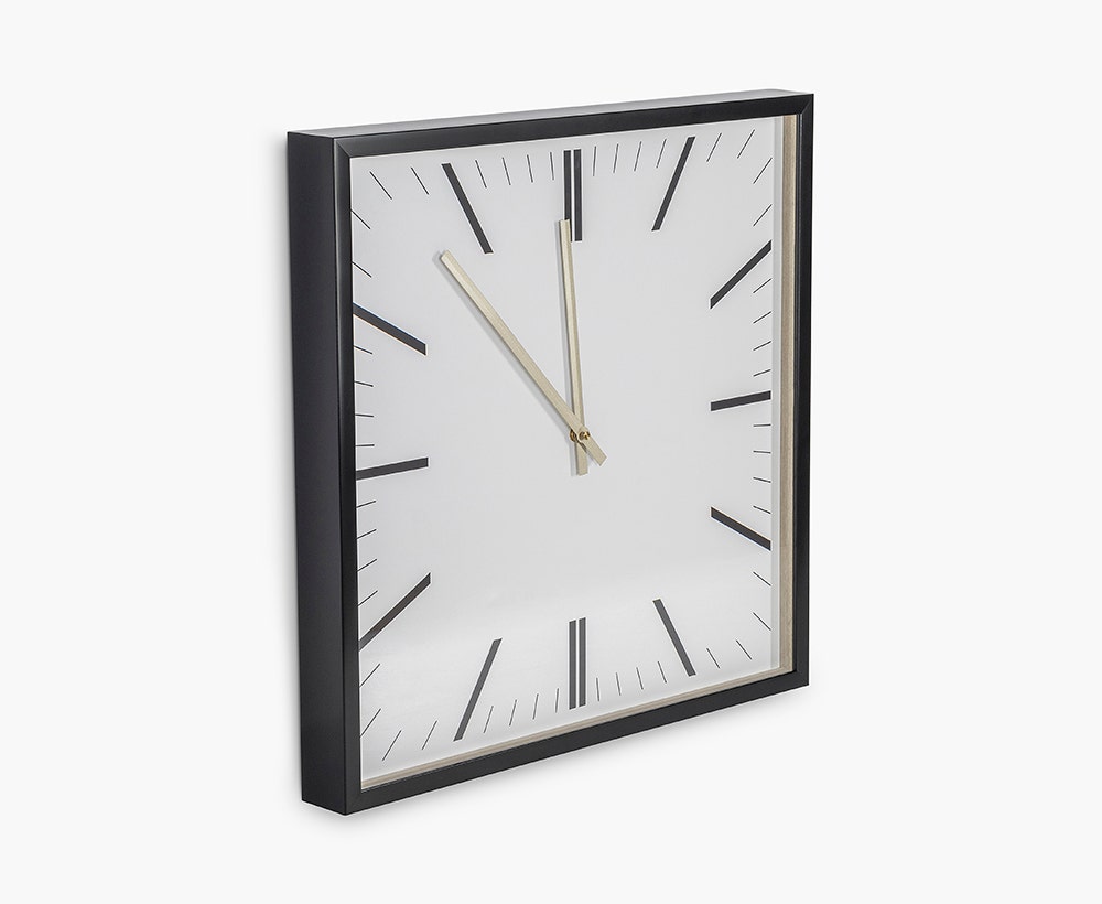 Garrick Wall Clock Off WH/BLK 53x6-21"