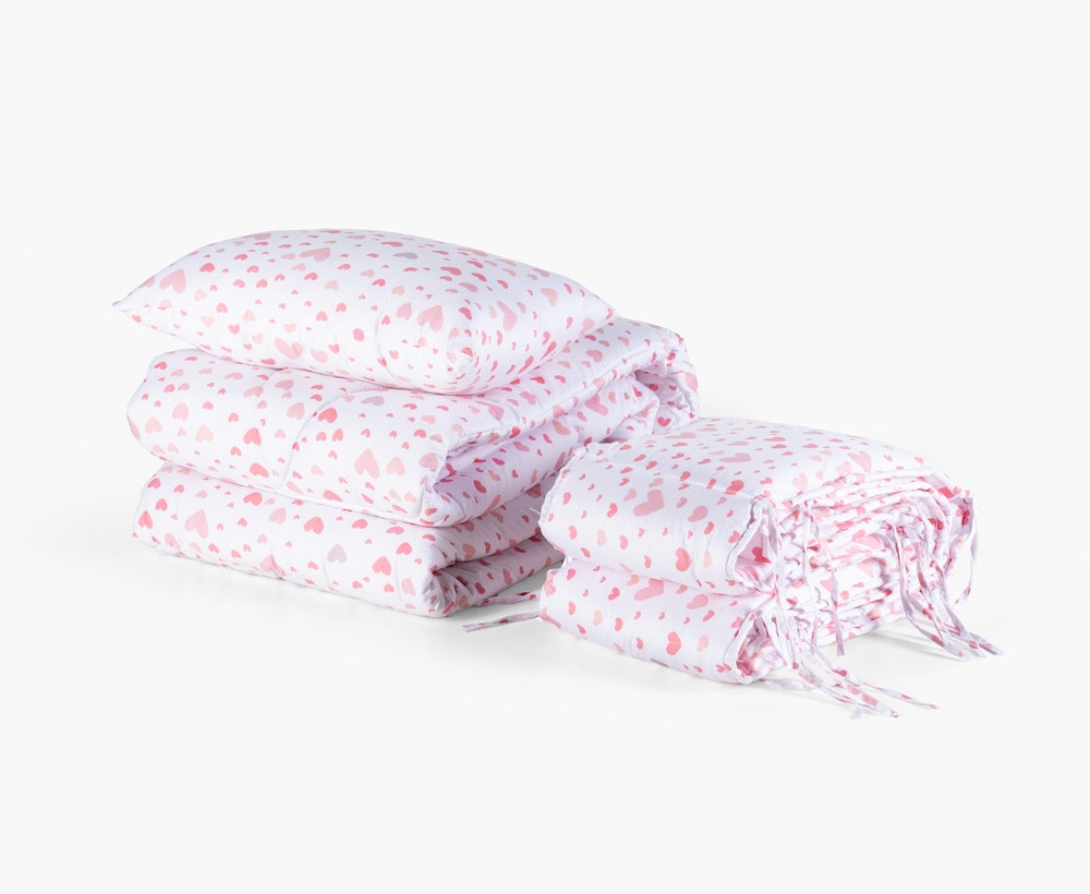 Hearts toddler 5pc comforter 110x220cm