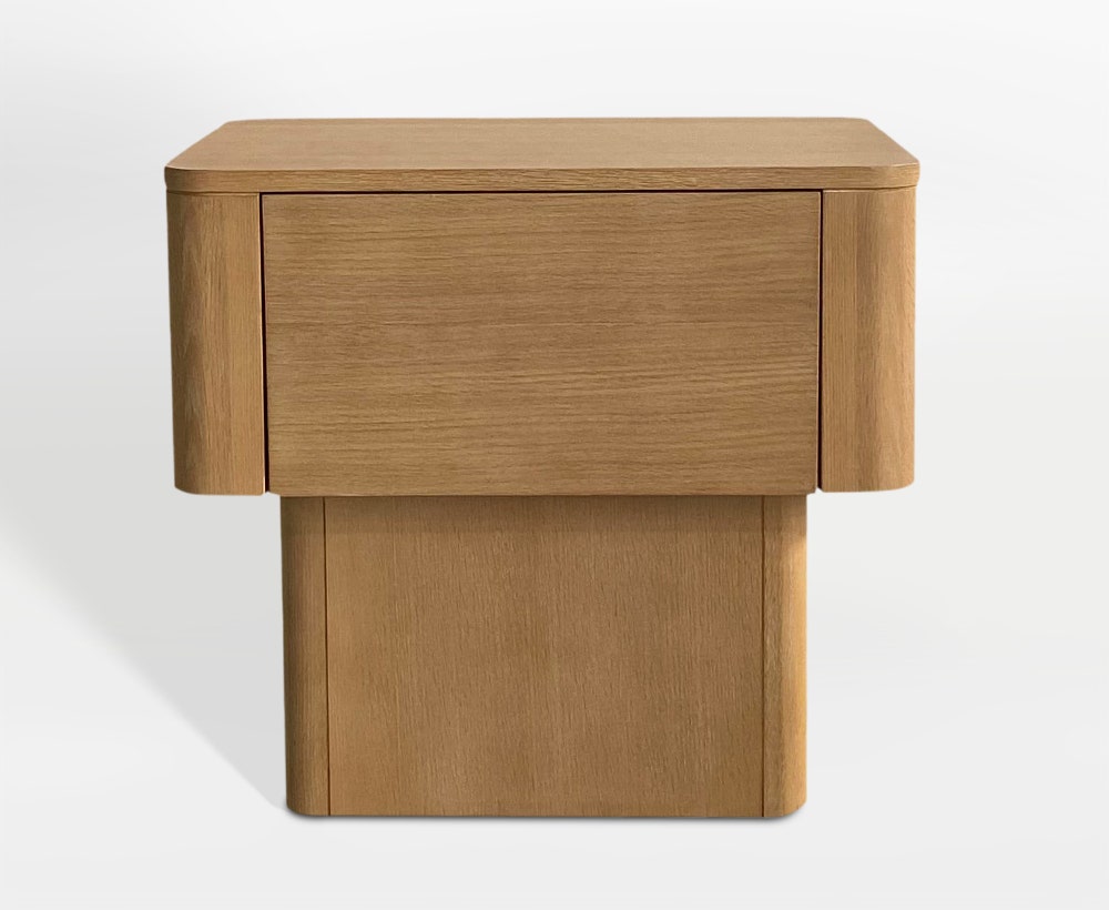 Jodie Natural Night Stand with Red Oak Wood and Plywood, 60*40*55 cm