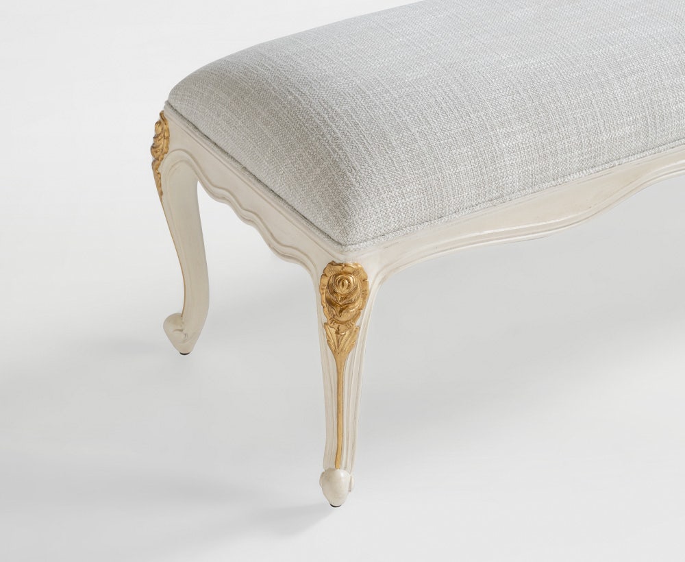 Krista bench 150x45x50 white gold