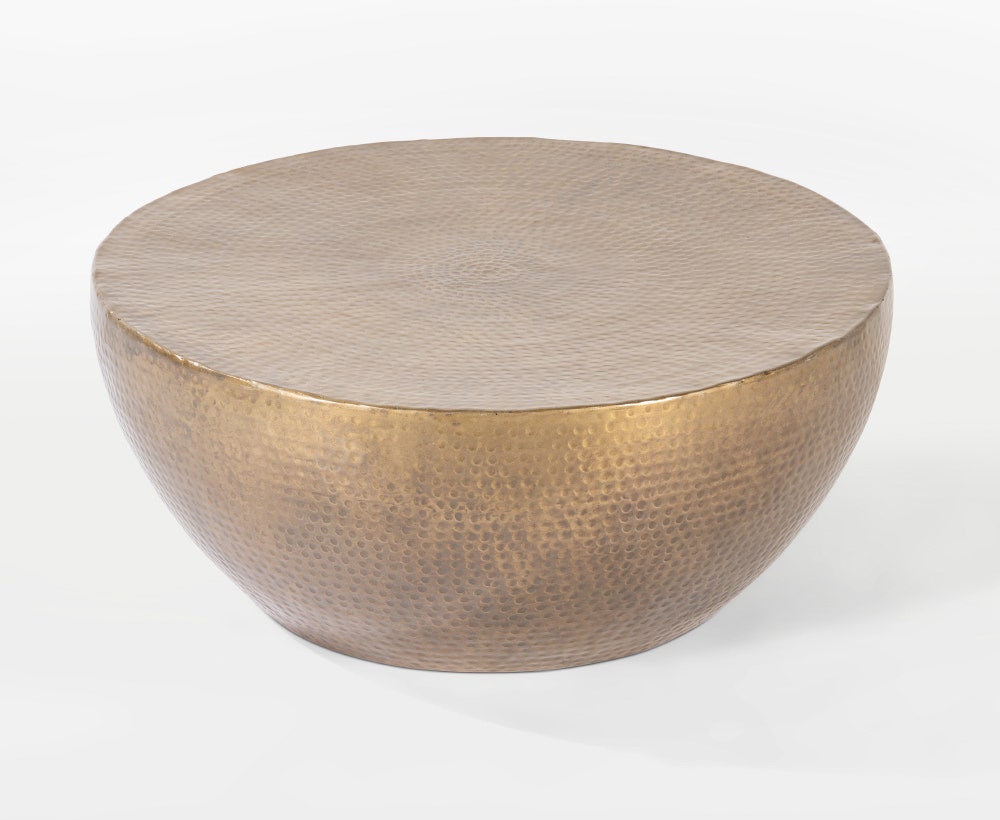 Brass drum shop coffee table