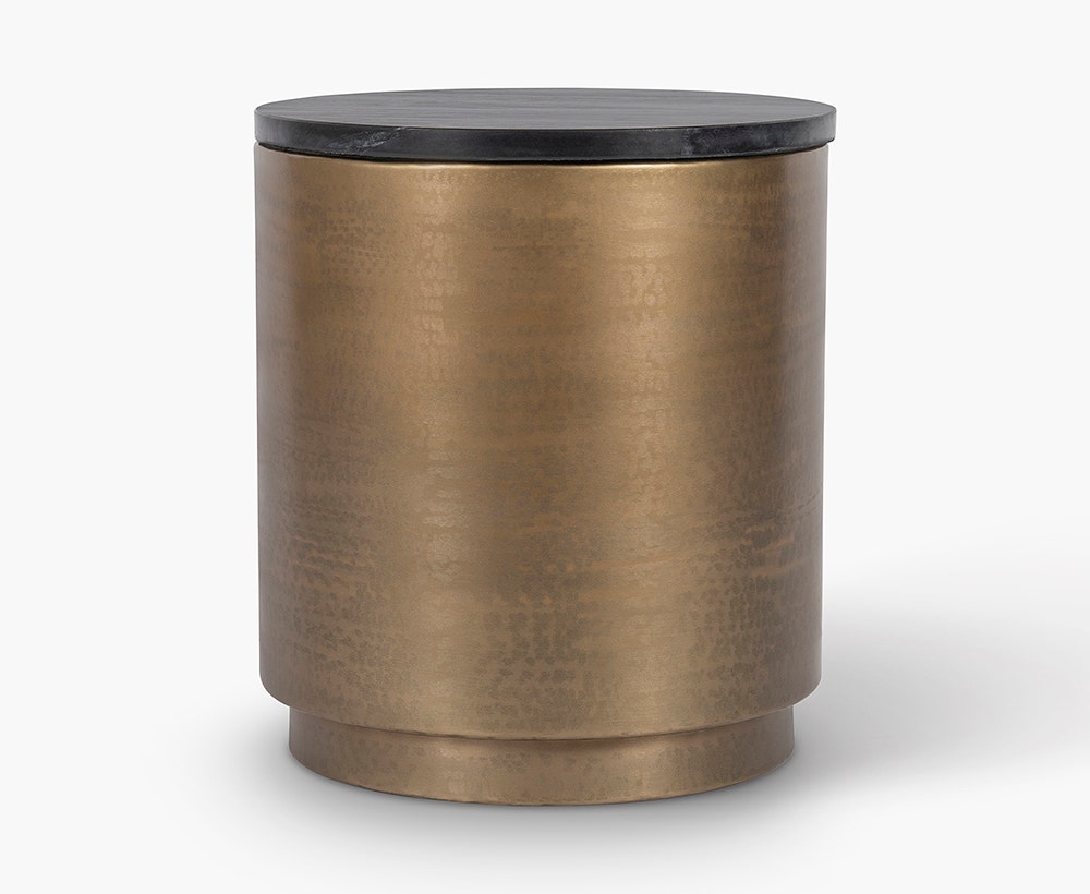 Bronze drum discount side table