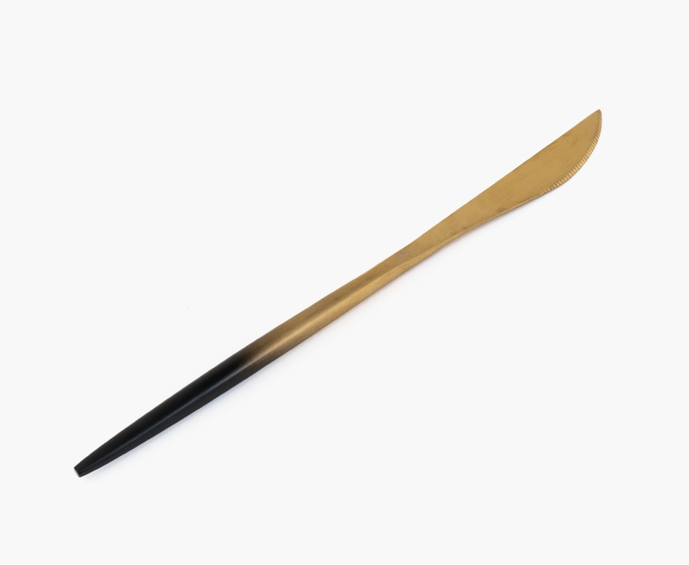 Luca Shiny Gold and Black Table Knife