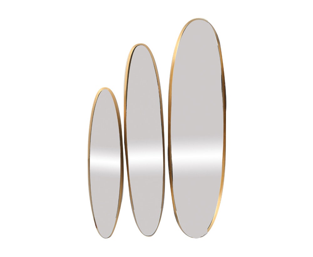 Oval Deco Mirror in Gold for House Decoration 22.0x 4.0x 97.0 cm