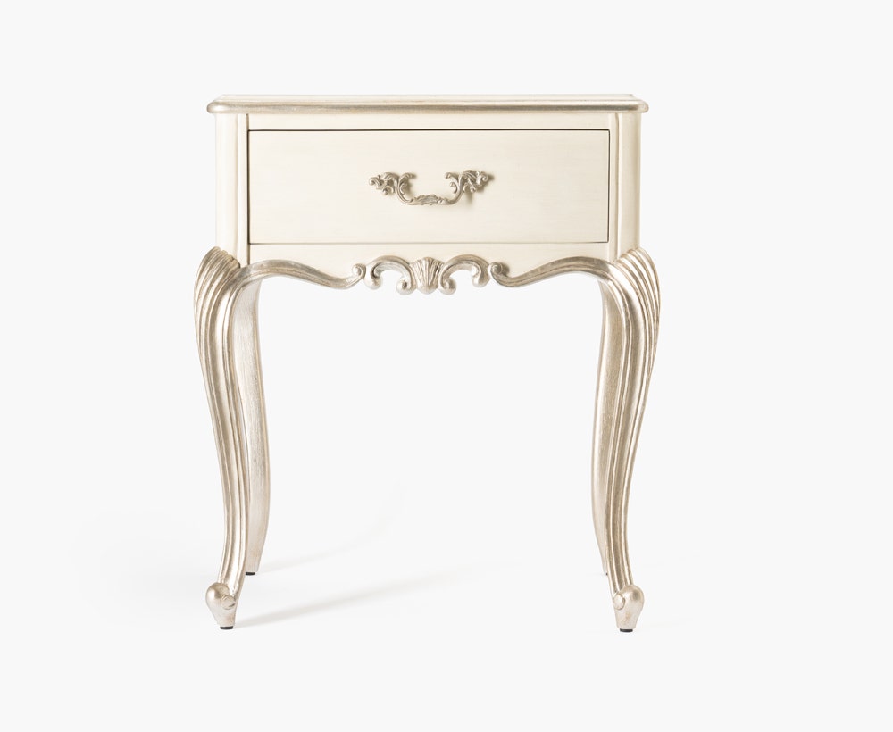 White and sales silver nightstand