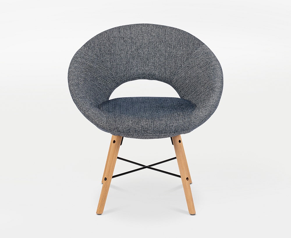 Satelite Denim Dining Chair with Fabric, Metal, and Wood, 73*70*78 cm