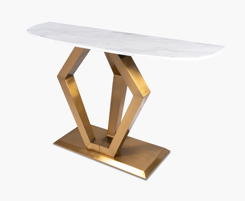 Sedra Console White-Brushed gold