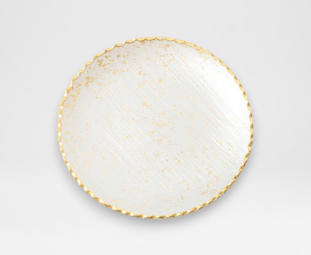 Seth Charger Plate 33X33X2.5CM ~ White/Gold