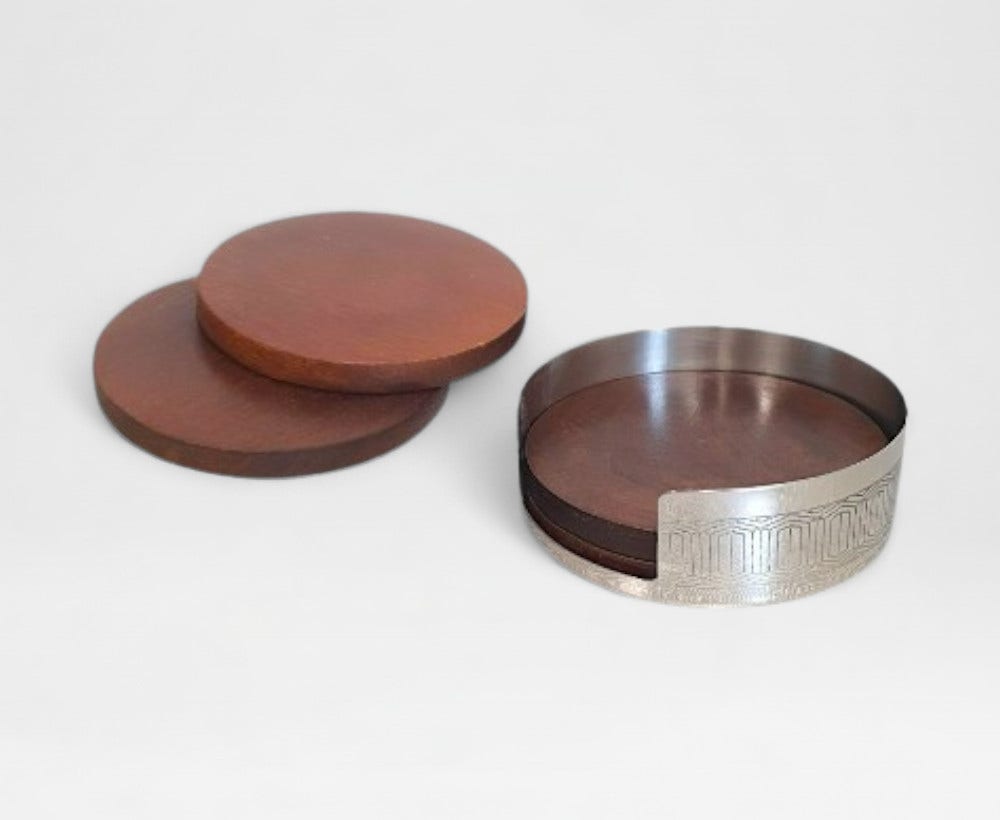 Simi S/4 Coaster 10.5X3.5CM Silver/Brown