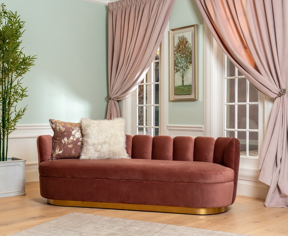 Dusty rose shop sofa