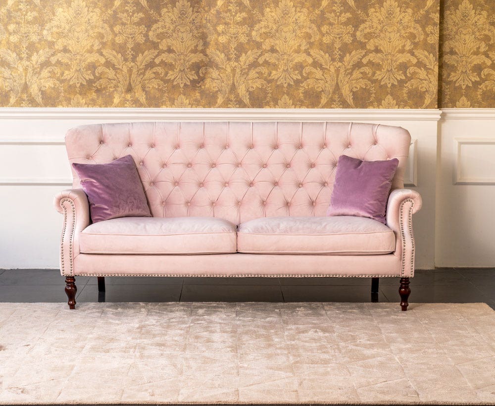 Prague 3-Seater Sofa in Light Pink to Enhance Home Decor