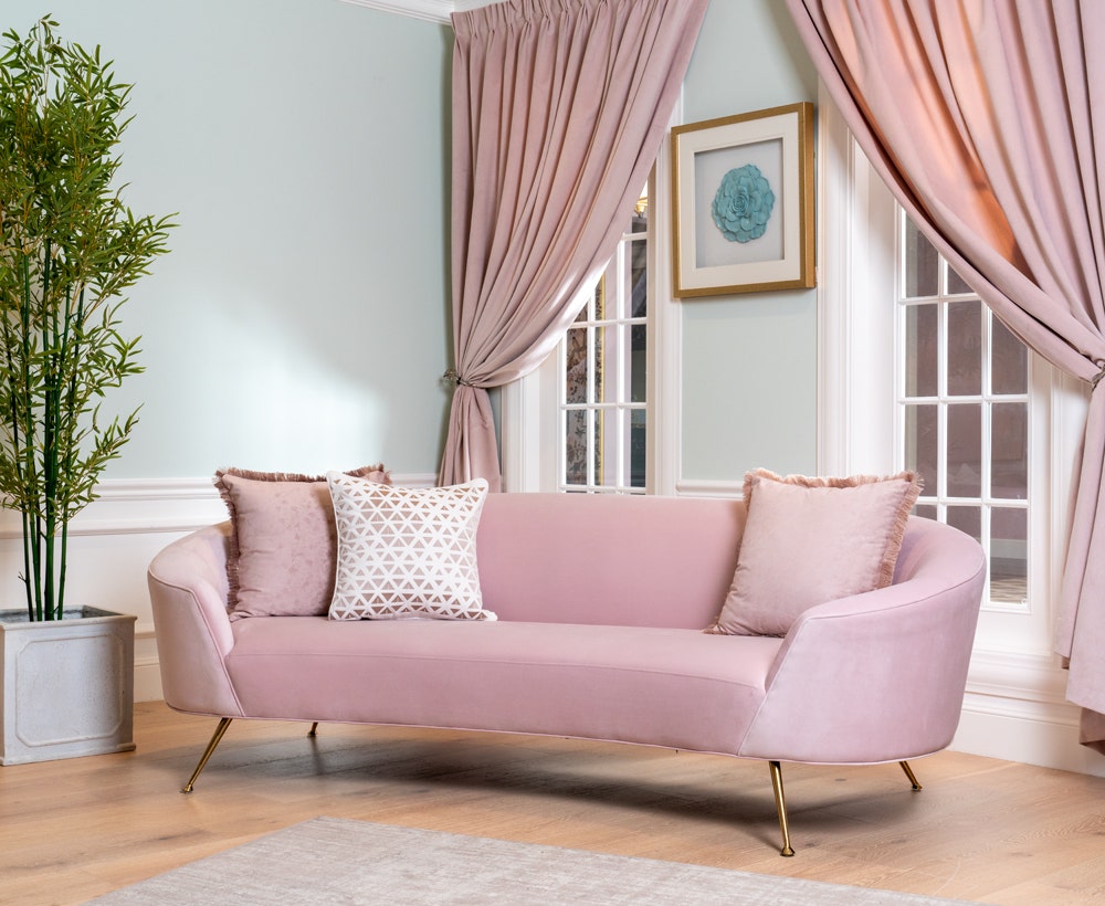 Malcom 3 Seater Sofa in Pink to Enhance Home Decor