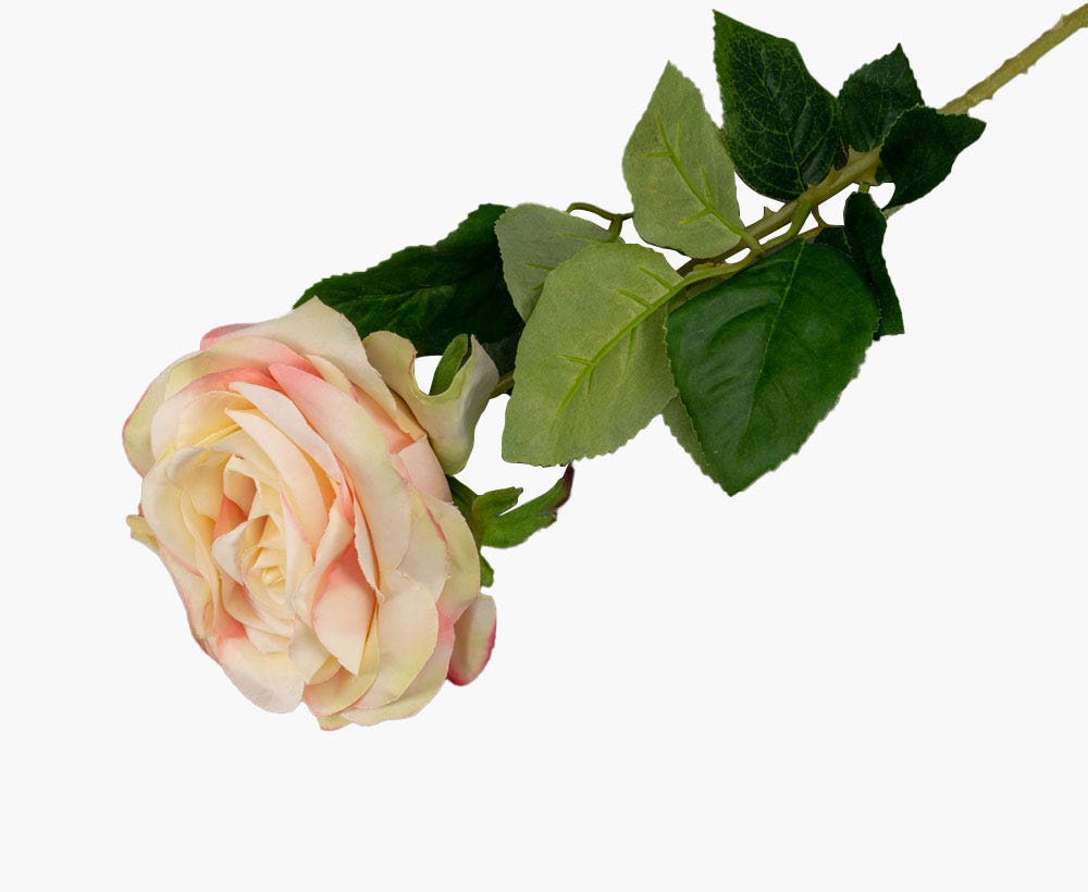 Cream-Pink Rose Spray Flower For Home Decor