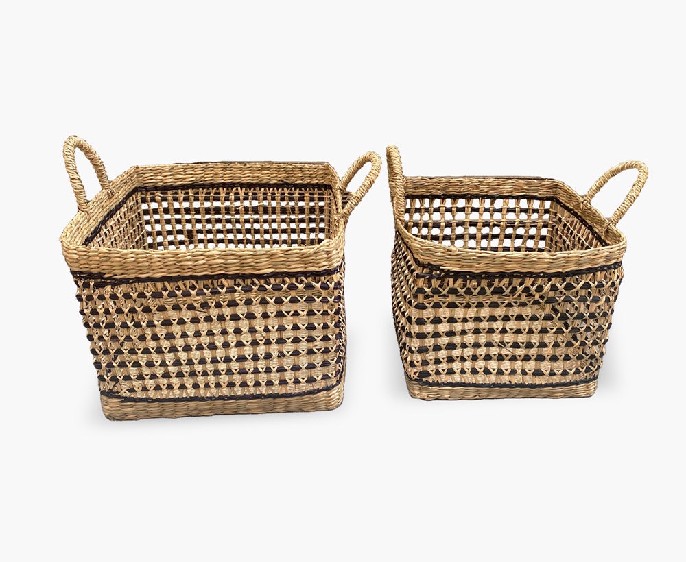 Storage Basket Set Black 35 cm