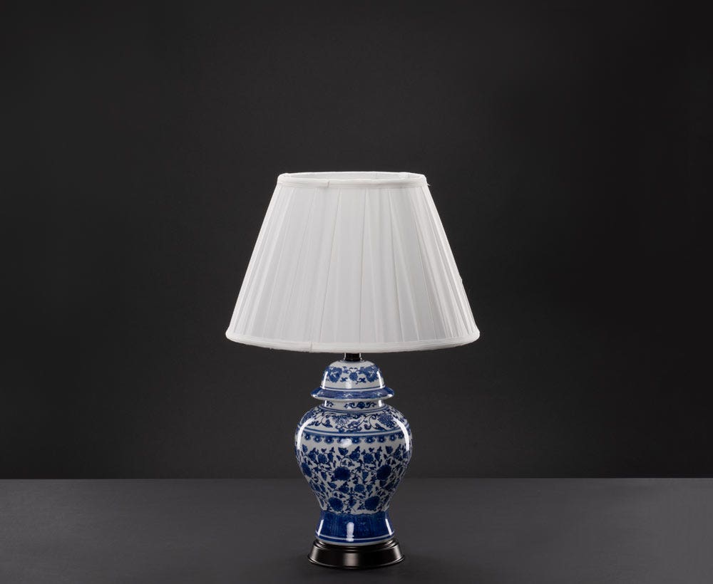 White and blue table lamp hot sale