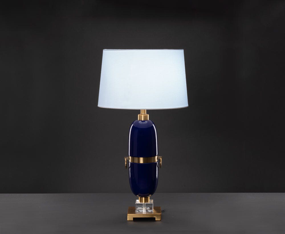 Dark blue table lamp new arrivals