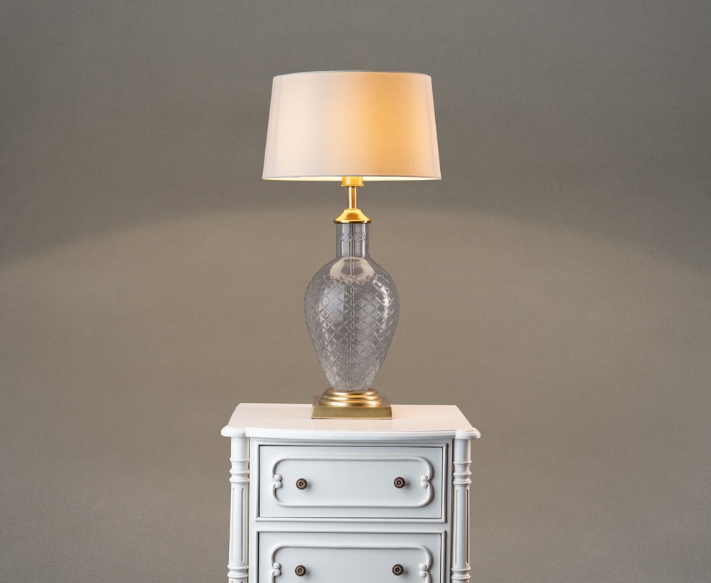 Gold glass table hot sale lamp
