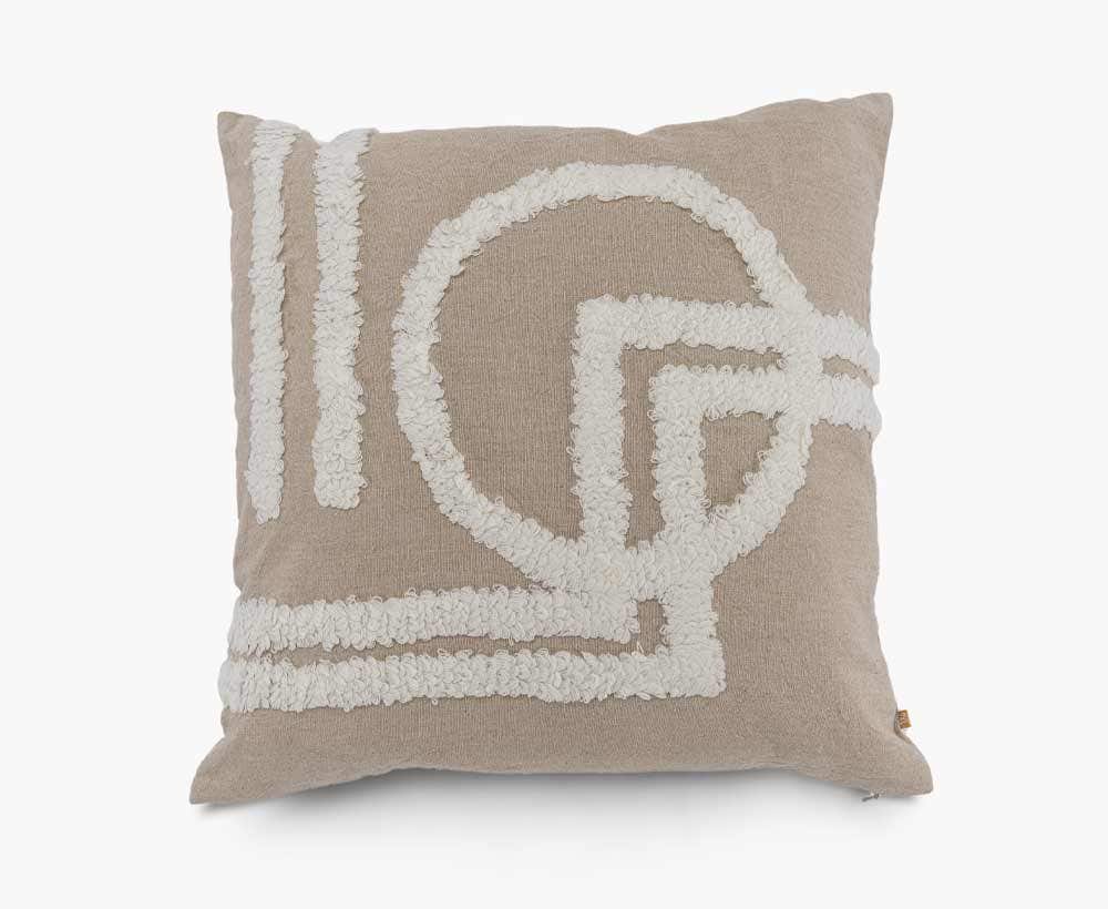 Textured cushion cover natural