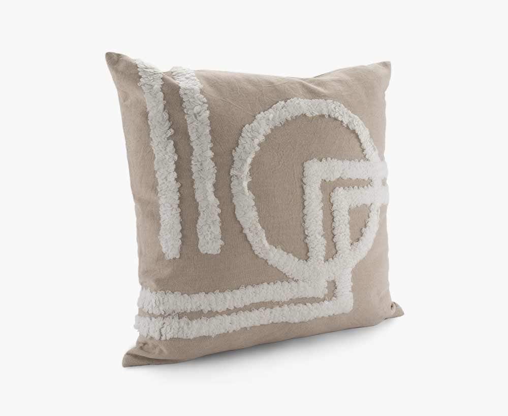 Textured cushion cover natural