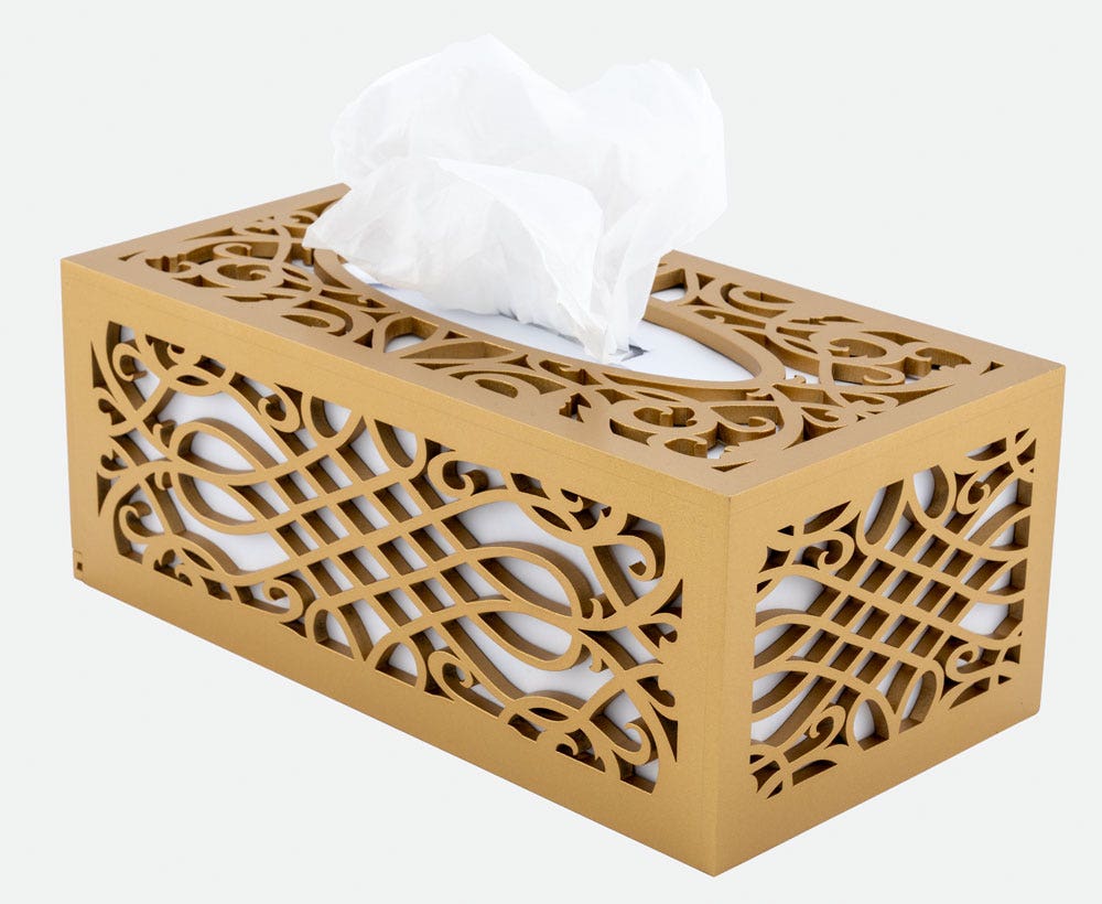 Designer Gold Tissue Box for House Decoration